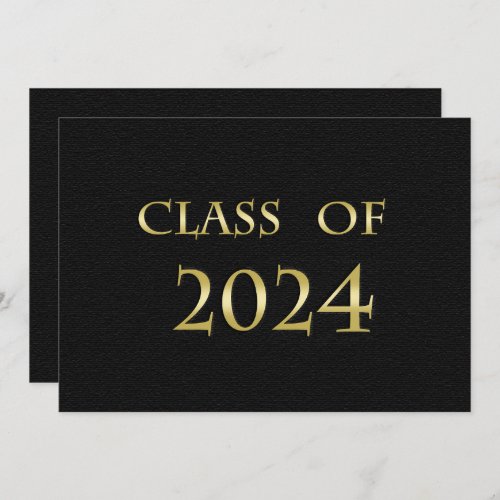 Black and Gold Class of 2024 Graduation Party Card