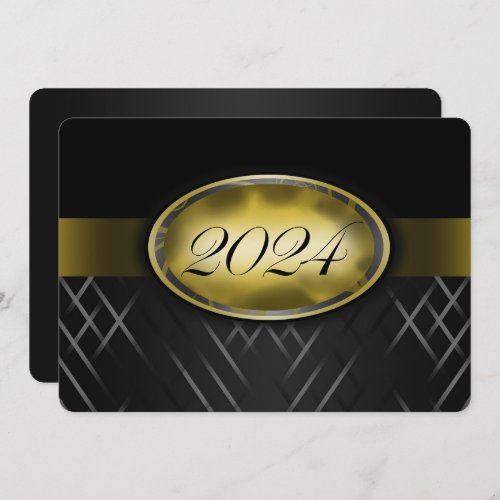 Black and Gold Class of 2024 Party Invitation