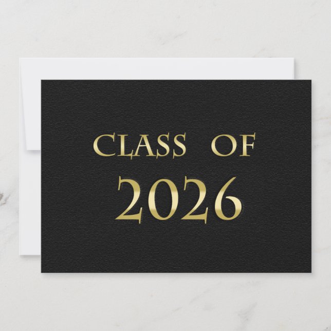 Black and Gold Class of 2026 Card (Front)
