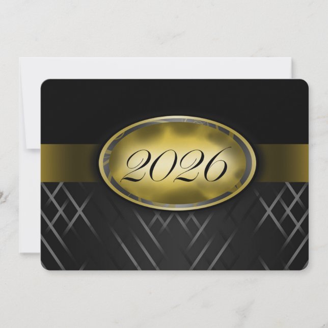 Black and Gold Class of 2026 Invitation (Front)
