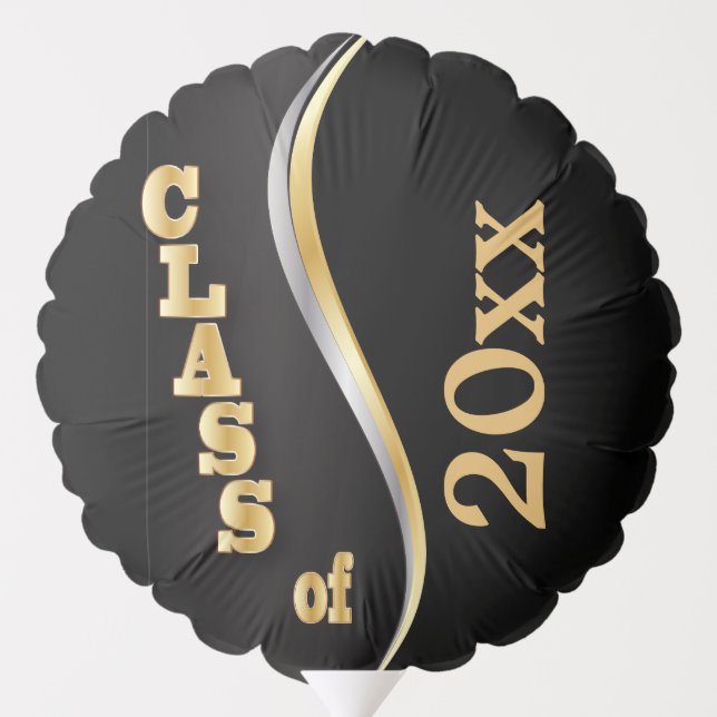 Black and Gold Class of 20XX Balloon (Back)