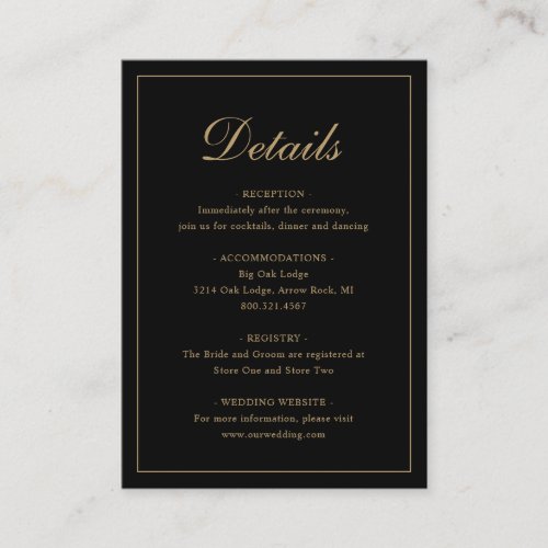 Black and Gold Classic Elegant Wedding