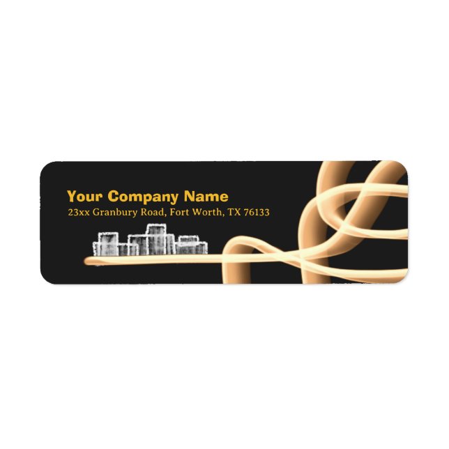 Black and Gold Classy Business Return Address Label (Front)