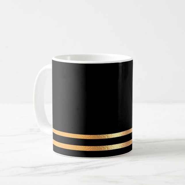 Black  and Gold  Coffee Mug (Front Left)