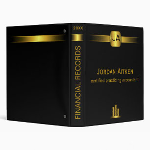 Black and Gold Coins CPA Accountant 1 Inch Binder