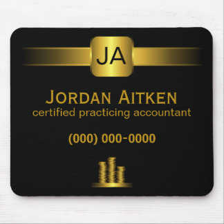 Black and Gold Coins CPA Accountant Mousepad