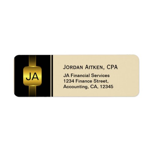 Black and Gold Coins Elegant CPA Accountant Label