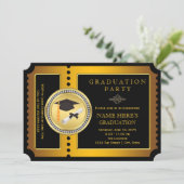 Black and Gold College Graduation Invitation (Standing Front)