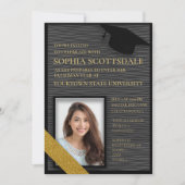 Black and Gold College Trunk Party Photo Invitation (Front)