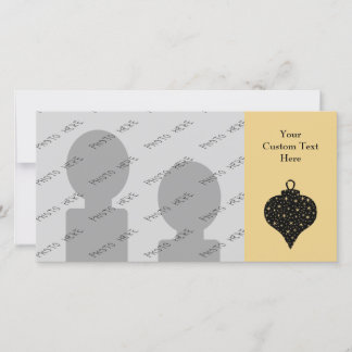 Black and Gold Color Christmas Bauble Design. Holiday Card