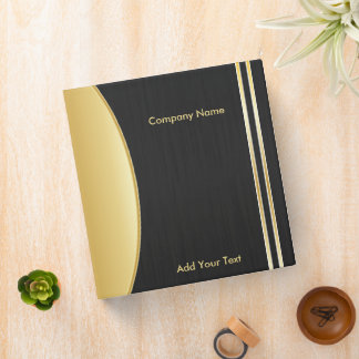 Black and Gold Company Design 3 Ring Binder