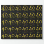 Black And Gold Confetti 40th Birthday Wrapping Paper<br><div class="desc">Personalized 40th birthday wrapping paper for the special occasion!</div>