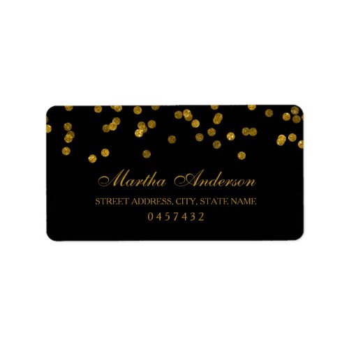 Black and Gold Confetti Address Labels