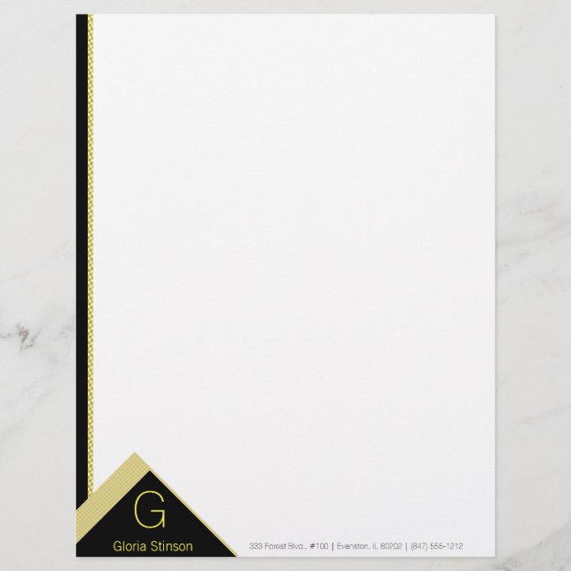 black and gold contemporary letterhead (Front)