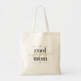 Black and Gold Cool Super Mom Modern Elegant Tote Bag