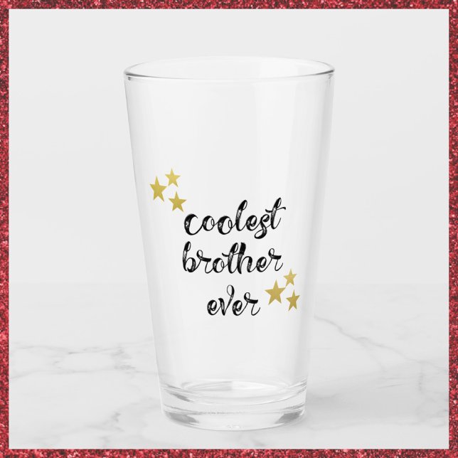 Black and Gold Coolest Brother Ever   Glass (Creator Uploaded)