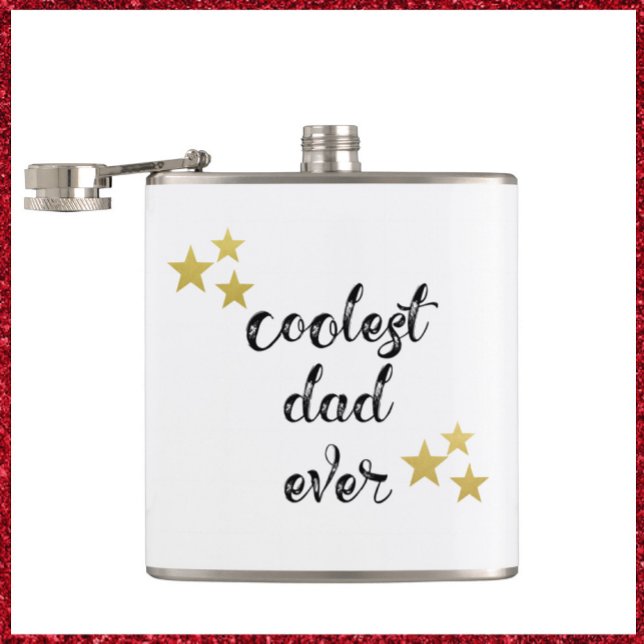 Black and Gold Coolest Dad Ever Flask (Creator Uploaded)