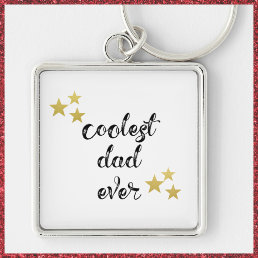 Black and Gold Coolest Dad Ever  Keychain