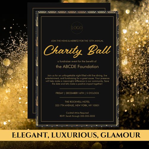 Black and Gold Corporate Business Event  Invitation
