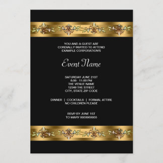 Black and Gold Corporate Party Event Invitation