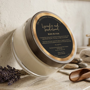 Black and Gold Cosmetics Jar Label w Ingredients