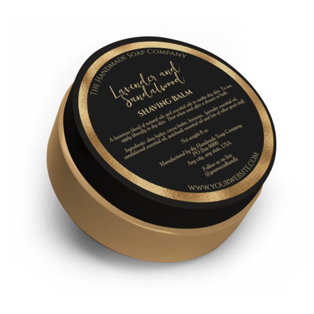 Black and Gold Cosmetics Jar Label w Ingredients (Creator Uploaded)