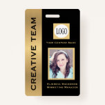 Black and Gold Creative Executive Employee ID Badg Badge