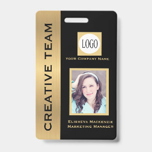 Black and Gold Creative Executive Employee ID Badge