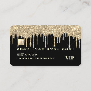 Black And Gold Credit Card Style Business Card