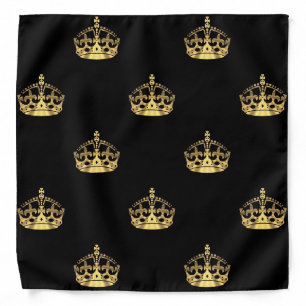 Black and gold crown pattern bandana