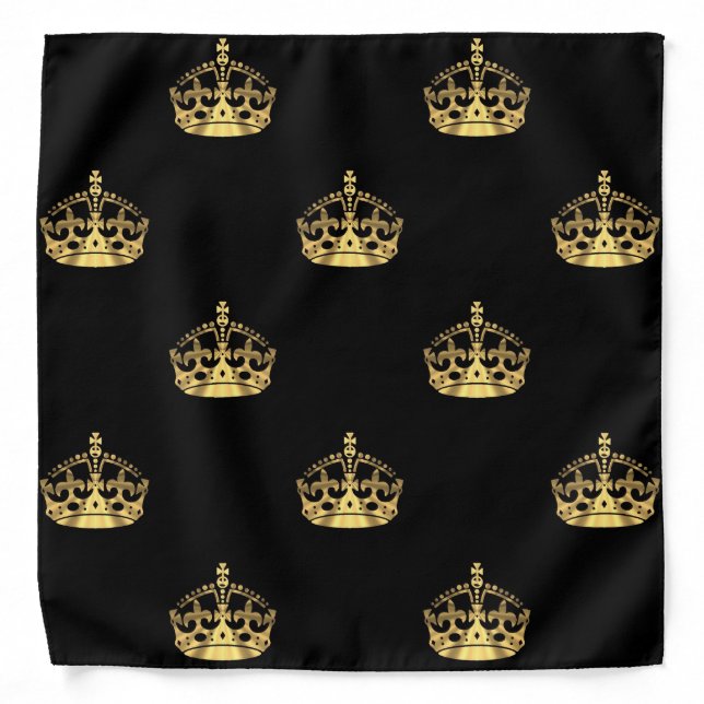 Black and gold crown pattern bandana (Front)