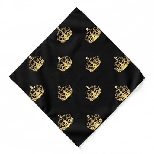 Black and gold crown pattern bandana | Zazzle