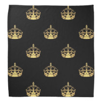 Black and gold crown pattern bandana Black and gold crown pattern bandana