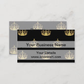 Black and gold crown pattern business card (Front/Back)