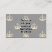 Black and gold crown pattern business card (Back)