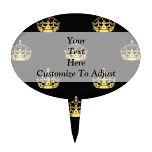 Black and gold crown pattern cake topper