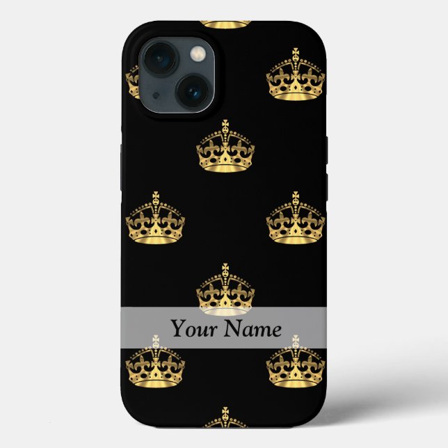 Black and gold crown pattern Case-Mate iPhone case (Back)