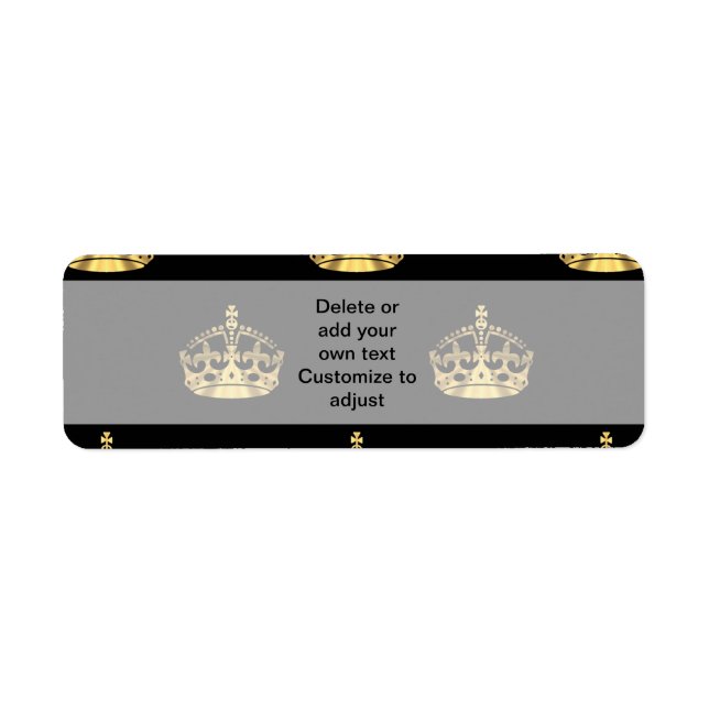 Black and gold crown pattern label (Front)