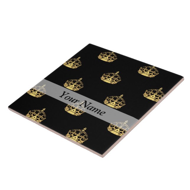 Black and gold crown pattern tile (Side)