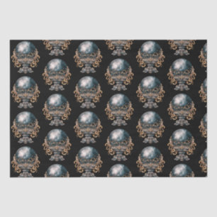 Black and Gold Crystal Ball Pattern Halloween Tissue Paper