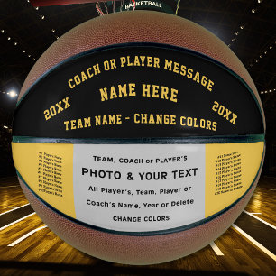 Black and Gold Custom Basketball Ball for Coaches