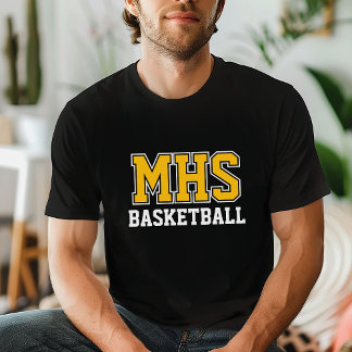 Black and Gold Custom Basketball Team Spirit T-Shirt
