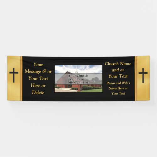 Black and Gold Custom Church Banners Your COLORS Banner