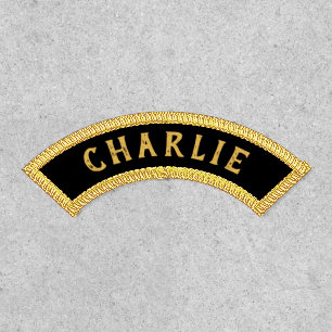Black and gold custom name patches
