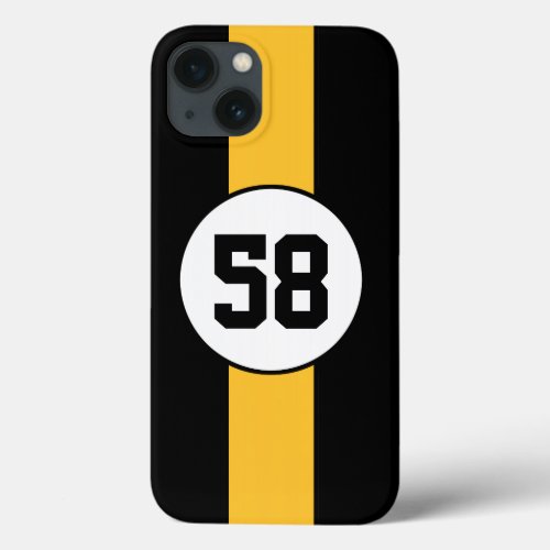 Black and Gold Custom Number iPhone 6 case