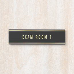 Black And Gold Custom Text Template Exam Room Door Sign