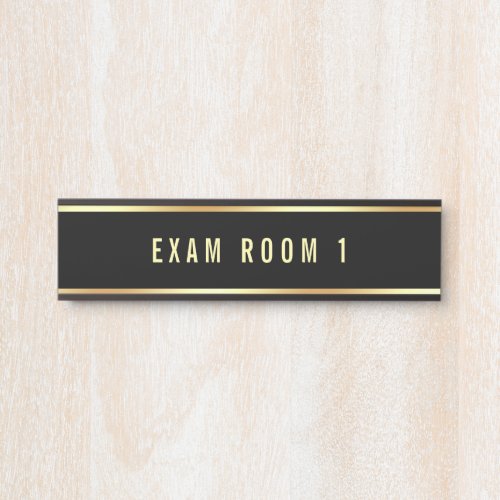 Black And Gold Custom Text Template Exam Room Door Sign