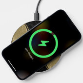 Black and gold damask dynamic design wireless charger  (Phone)