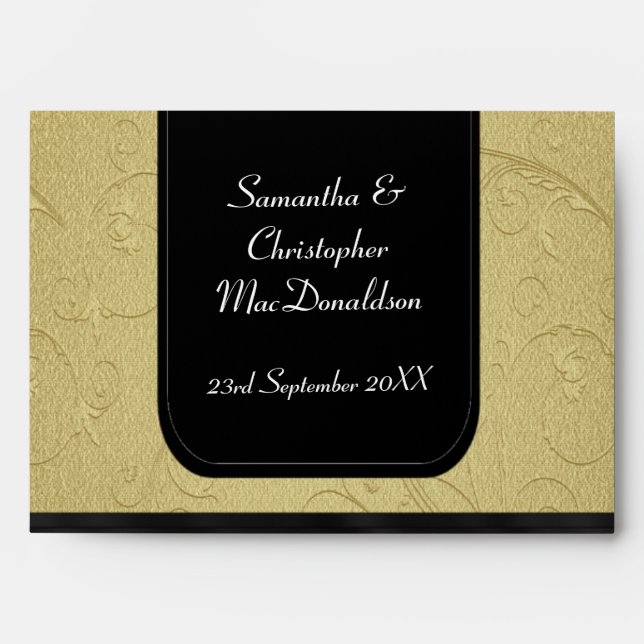 Black and gold damask envelope (Front)