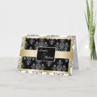 Black And Gold Damask Wedding Invitations
